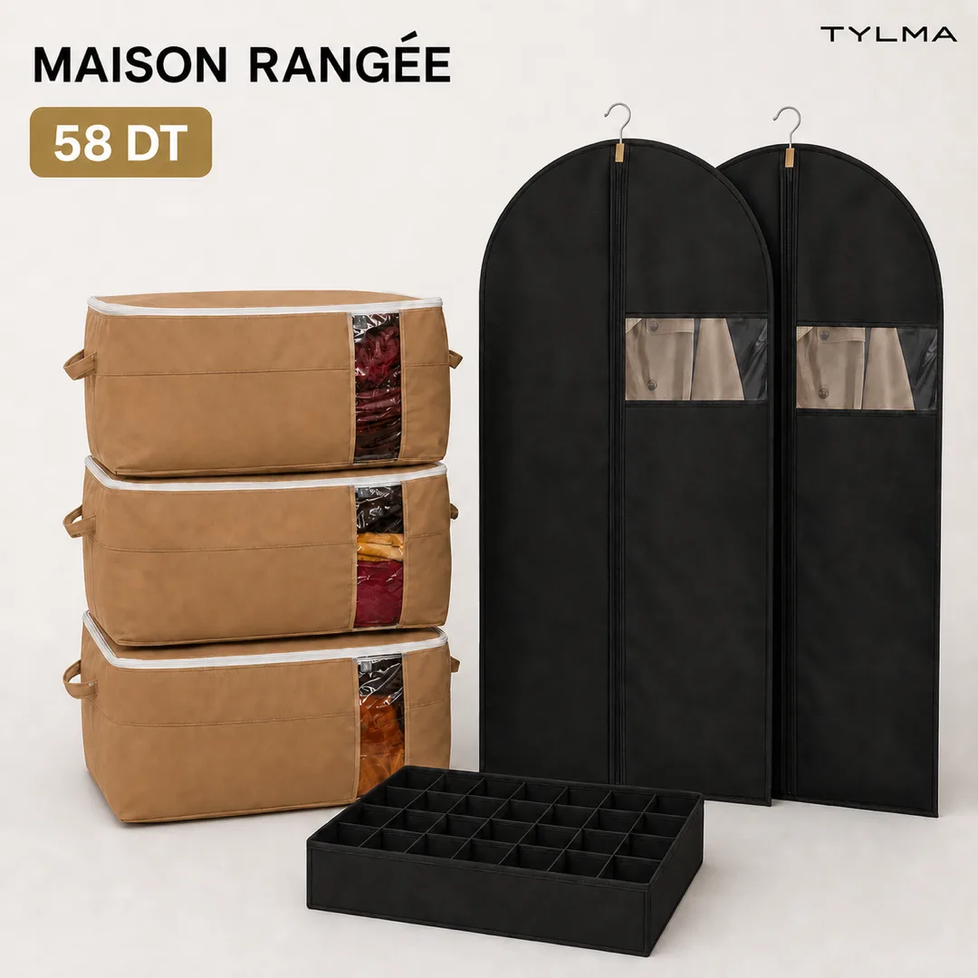 Maison Rangée — 3 sacs + 2 housses 160 + boîte 24c