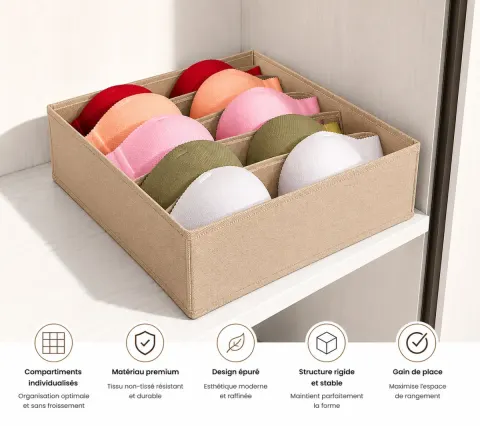 Boite rangement soutien avec 5 compartiments - A2R Shop