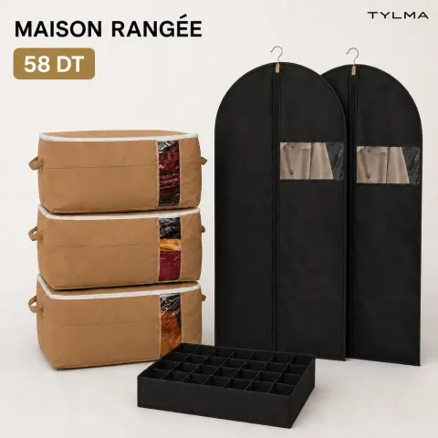 Maison Rangée — 3 sacs + 2 housses 160 + boîte 24c